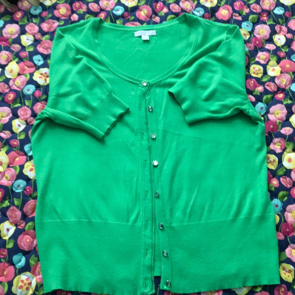 Green Short Sleeved Cardigan